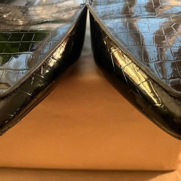 Lulus Joelle Croc Black Loafer Slides Size 8.5 NWOT - Picture 4 of 10